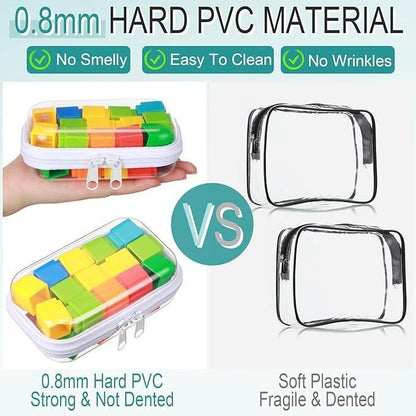 6 Pcs Clear Hard Zipper Pouches for Multipurpose Use